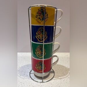 Set of 4 Harry Potter Wizarding World Stackable Mugs with Metal Stand
